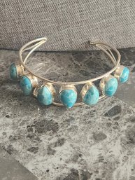 Sterling Silver And Turquoise Bracelet