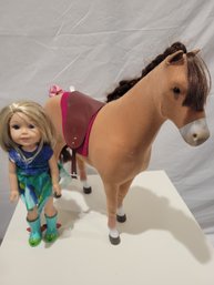 American Girl Chestnutt Horse And Wellie Wisher Girl