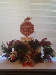Christmas Wreath Bells And Penguin Plush
