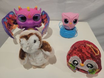 2 Interactive Toys Owl Plush Owl Clipon