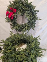 Three 24' LED Christmas Wreaths