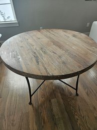 Round Reclaimed Wood Dinner Table