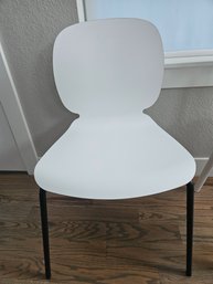 Ikea White Wood And Metal Leg Chair