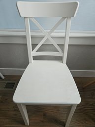 Ikea White Wood Cross Back Chair