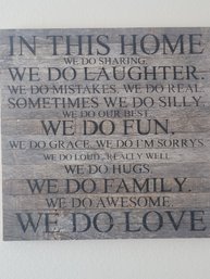 In This Home Wooden Sign