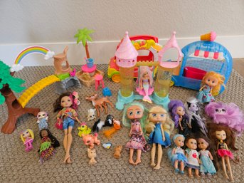 Huge Dolls And Playsets Lot
