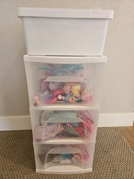 Storage Drawers Full Of Doll Clothes And Accessories