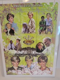 Princesse Diana Charitable Works Sheet Of 9 Stamps