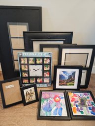 Black Picture Frames And Personalize-It Clock