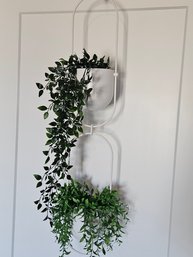 Hanging Artificial Plants In White Pots