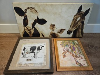 Cow Pig And Horse Wall Art