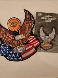 Harley Davidson Emblem Patch, Eagle Patch And Now Harley Davison Pin