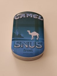 CAMEL SNUS TIN PREOWNED FROST COMPLETELY EMPTY BLUE METAL TIN