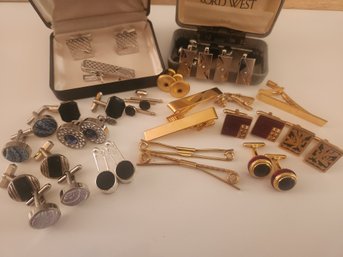 Gold Plated & Silver Plated  Tie Clips And Cuff Links