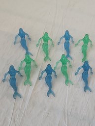 1970's Vintage Sonic Drive-In Plastic Mermaid Drink Hangers  Lot Of 9