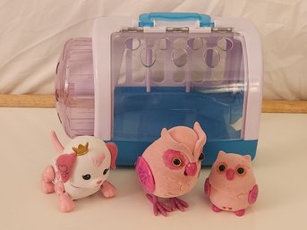 Little Live Pets Hamster Cage, Dog, Owl's Mommy And Baby