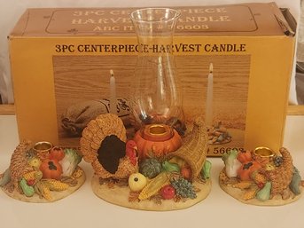 Vintage 3pc Centerpiece Harvest Candle