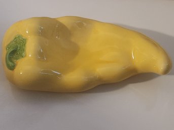 Views Vintage Yellow Pepper Large Ceramic Spoon Rest