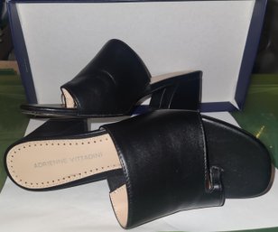 Adrienne Vittadini Leather Block Heel Shoes/Sandals Size 6