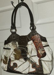 Realtree Cotton Canvas Shoulder Bag With Faux Leather Trim