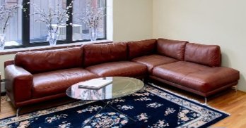 Scandinavian Designs Peruna Leather Sectional Right Chaise