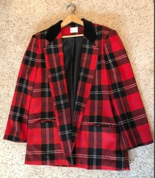 Large Plaid Wool Overcoat