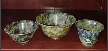 Spinach Jade Bowls X 3