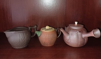 Small Ceramic Teapots X3