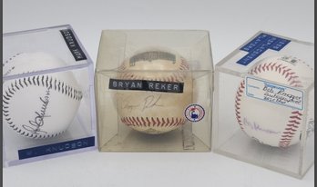 Bob Knepper, Bryan Reker, And Mark Knudson Autograph Baseball