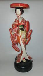 Vintage Nishi Geisha Hat Dancer Figurine Twist Music Box