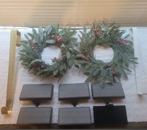 Plastic Christmas Wreaths, Stocking Hangers, Wreath Hangers