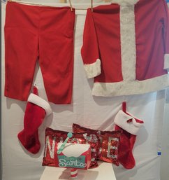 Santa Suit Pillows Stocking And A Mailbox