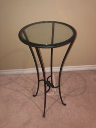 Metal & Glass Top Side Table