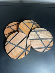 Set Of 4 Wooden Coasters