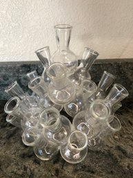 Vintage Glass 2 Pc 25 Cluster Bud Vase