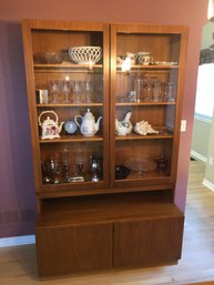 Mid Century Danish Modern Teak Display China Hutch