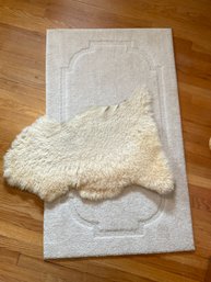 2 Tan/ Off White Rugs