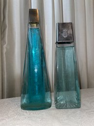 2 Gorgeous Collectible Bottles Filled With Colored Water