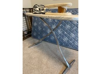 Aluminum Ironing Board W Irons And Accessories