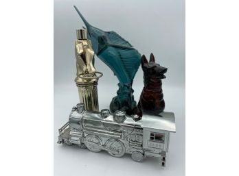 Avon Perfum Bottles Train Dog Swordfi Knight