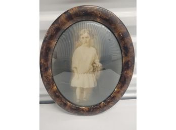 Antique Little Girl Framed Photo