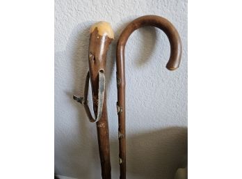 Vintage Wooden Cane And Walking Stick