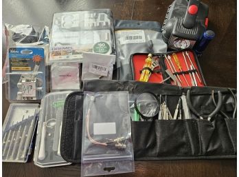 Lot Of Tools Cables Sanding And Flashlights