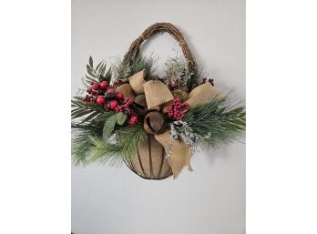 Holiday Hanging Wreath Basket