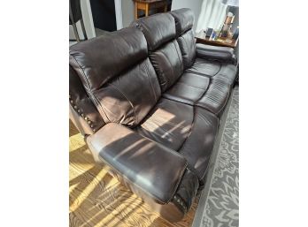 Leather Reclining Couch With Charging Stations