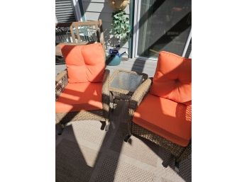 3pc Outdoor Patio Rocking Chairs And Table Set