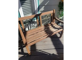 Wood/Iron Outdoor Bench