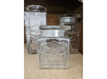 3 Yorkshire Glass Canisters