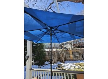 Blue LED Outdoor Umbrella With Round Marble Stand