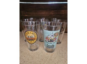 8 Beer Drinking Glasses